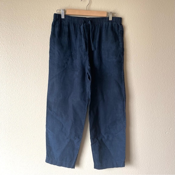 QUINCE Linen Navy Pajama Set | Medium - Picture 4 of 4